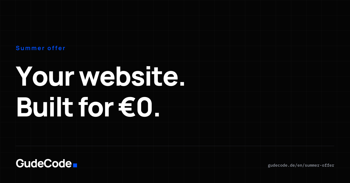 Your website. Built for €0. — GudeCode
